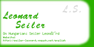 leonard seiler business card